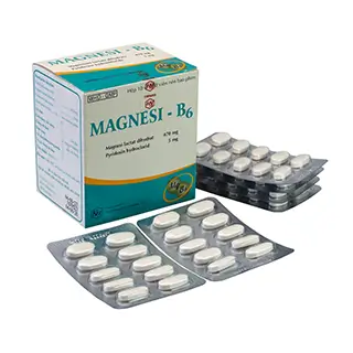 Viên nén Magnesi-B6 Khapharco giảm các triệu chứng thiếu hụt magnesi, nôn mửa, khó chịu (10 vỉ x 10 viên)